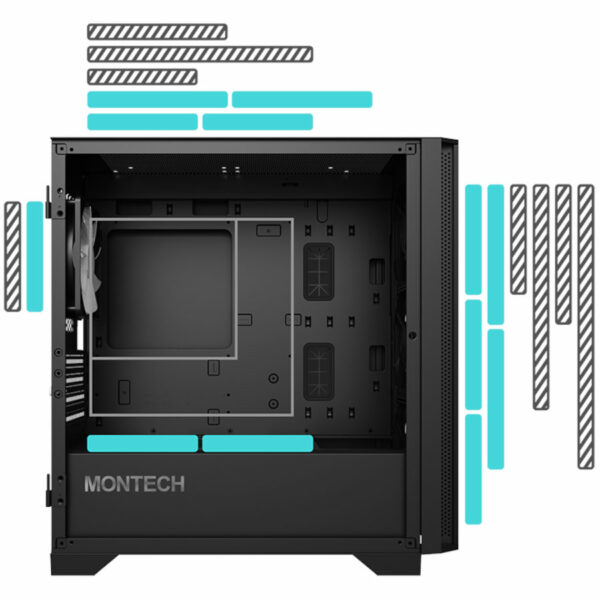 Montech AIR 100 ARGB - White - Tempered Glass - mATX Case - Image 2