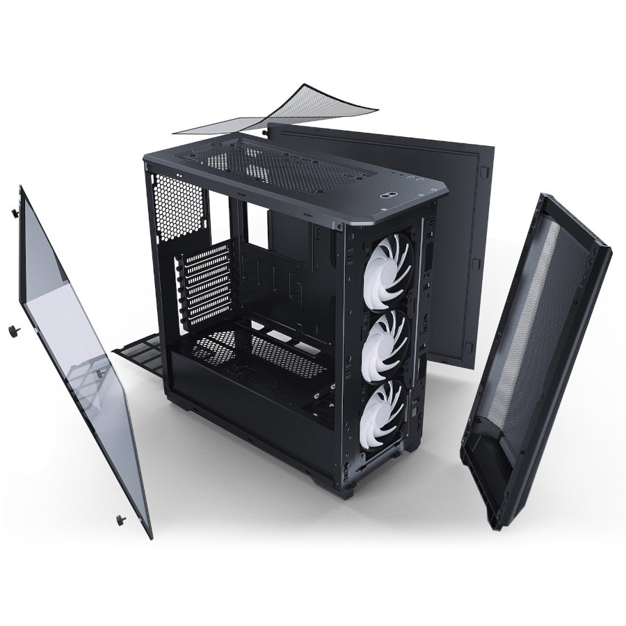 Phanteks Eclipse P400A Digital White Tempered Glass ATX Case TalosPC